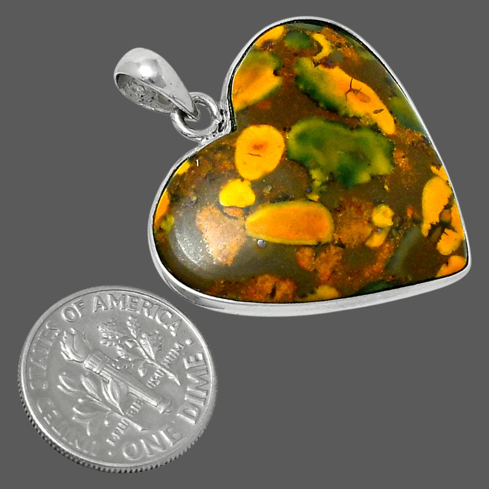 Heart Premium Quality Bamboo Jasper Pendant P-1043 56-EP10586