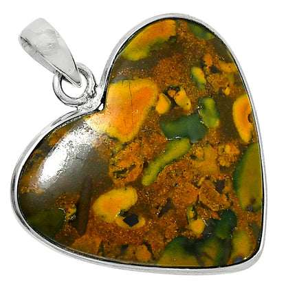 Heart Premium Quality Bamboo Jasper Pendant P-1043 56-EP10587