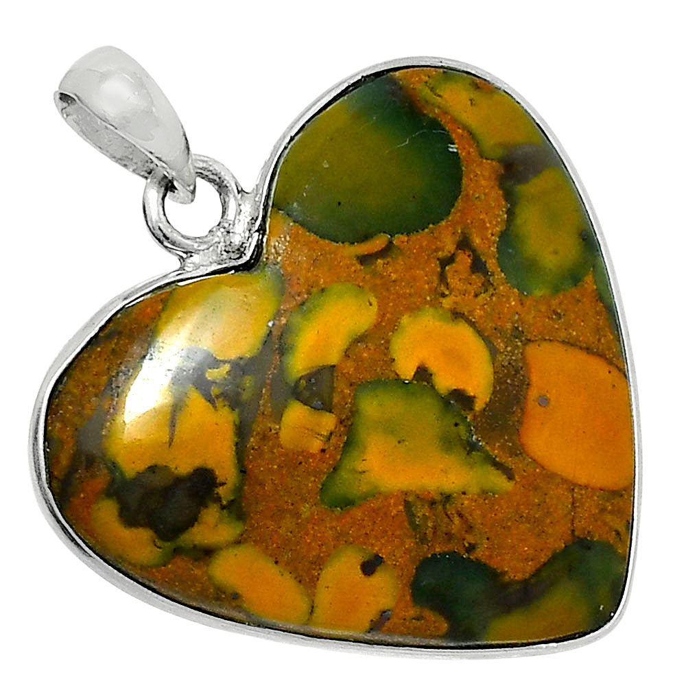 Heart Premium Quality Bamboo Jasper Pendant P-1043 56-EP10588