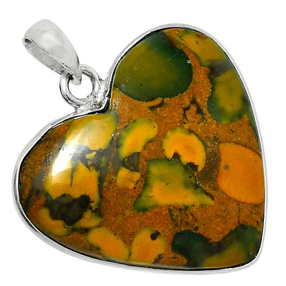 Heart Premium Quality Bamboo Jasper Pendant P-1043 56-EP10588