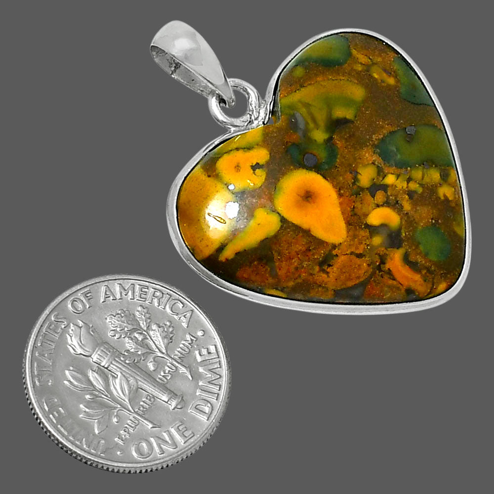 Heart Premium Quality Bamboo Jasper Pendant P-1043 56-EP10590