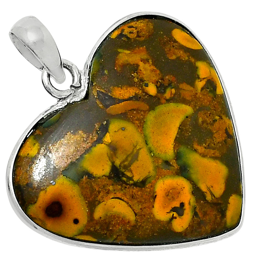 Heart Premium Quality Bamboo Jasper Pendant P-1043 56-EP10591