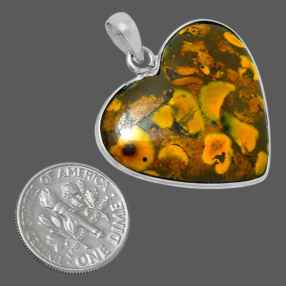 Heart Premium Quality Bamboo Jasper Pendant P-1043 56-EP10591