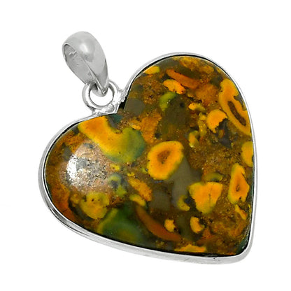 Heart Premium Quality Bamboo Jasper Pendant P-1043 56-EP10593