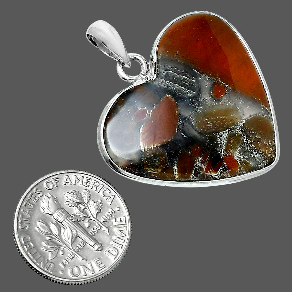 Premium Quality Heart Tabu Jasper Pendant P-1043 56-EP10607