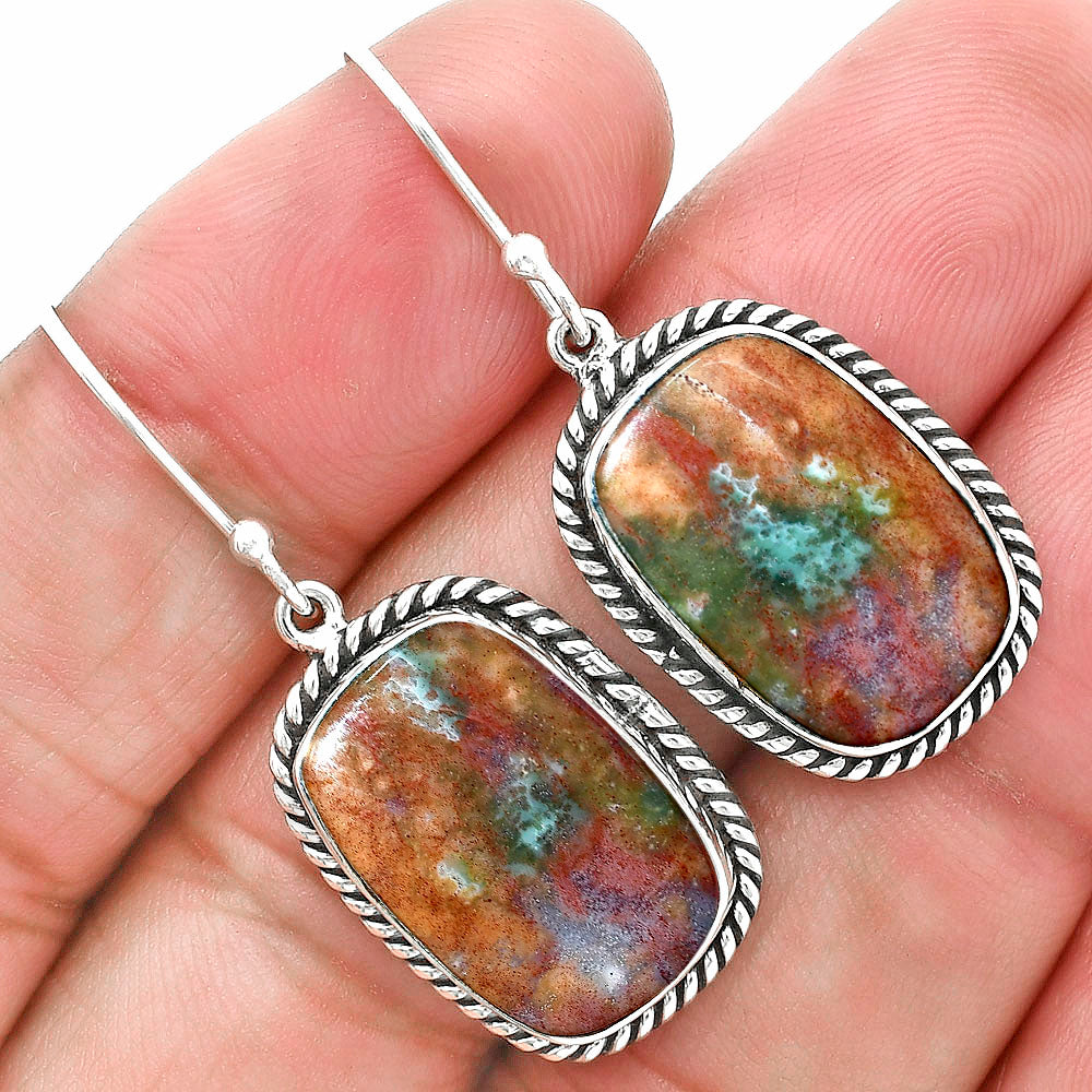 Natural Texas Moss Agate Earrings E-1055 57-EE10435