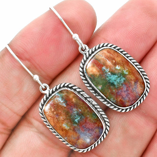 Natural Texas Moss Agate Earrings E-1055 57-EE10435