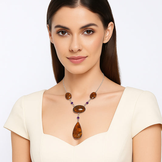 Premium Quality Rare Cady Mountain Agate Necklace N-1023 57-EN10164