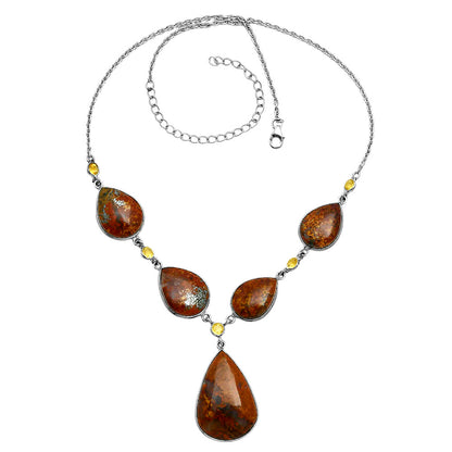 Premium Rare Cady Mountain Agate & Citrine Necklace N-1022 57-EN10165