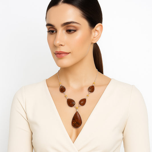 Premium Rare Cady Mountain Agate & Citrine Necklace N-1022 57-EN10165