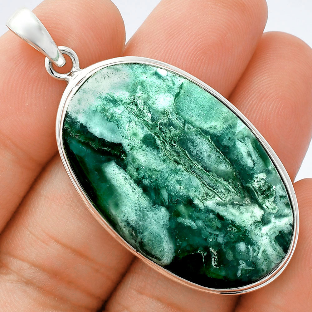 Premium Quality Green Lace Agate Pendant P-1124 57-EP10698