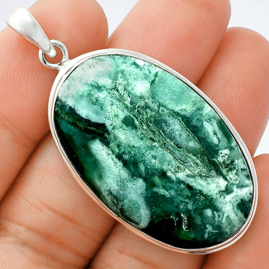 Premium Quality Green Lace Agate Pendant P-1124 57-EP10698