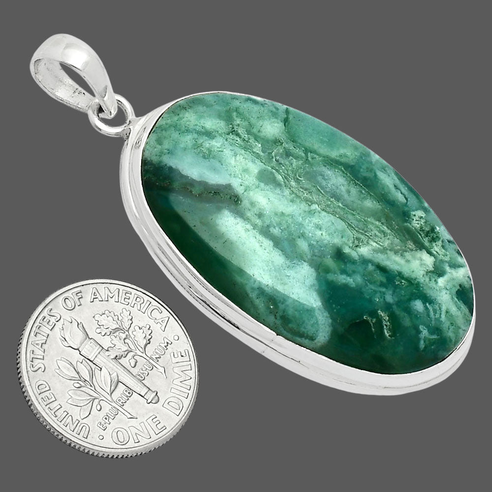 Premium Quality Green Lace Agate Pendant P-1124 57-EP10698