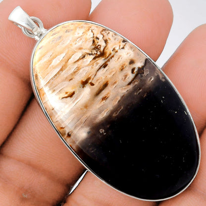 Premium Quality Palm Root Fossil Agate Pendant P-1001 57-EP10700