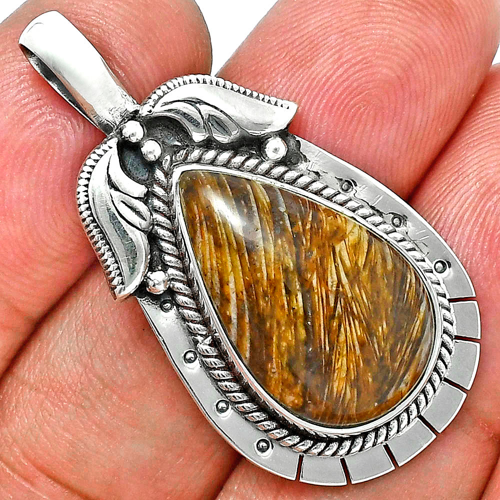Premium Quality Natural Stick Agate Pendant P-1568 57-EP10703