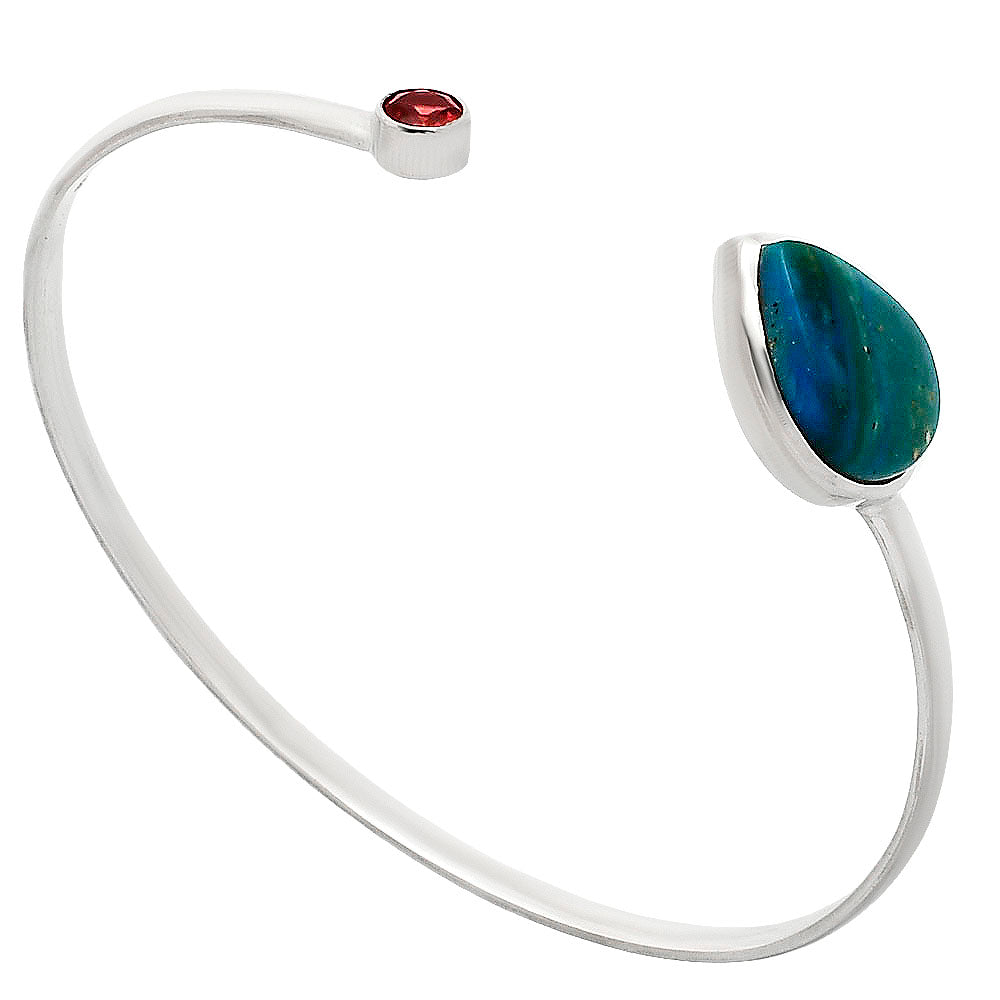 Premium Quality Peruvian Opalina & Garnet Cuff Bangle Bracelet B-1004 58-EB10566