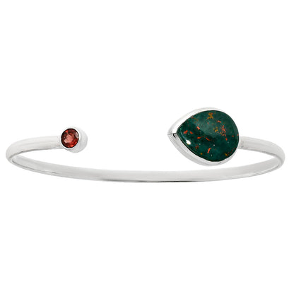 Premium Quality Blood Stone & Garnet Cuff Bangle Bracelet B-1004 58-EB10569