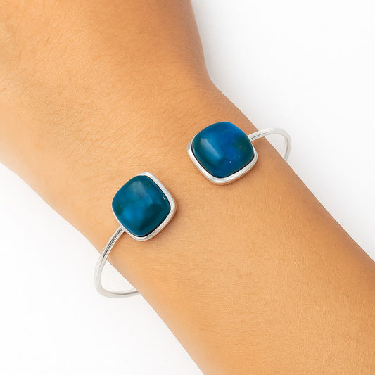 Premium Quality Azurite Chrysocolla Cuff Bangle Bracelet B-1004 58-EB10573