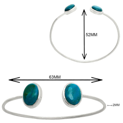 Premium Quality Azurite Chrysocolla Cuff Bangle Bracelet B-1004 58-EB10574