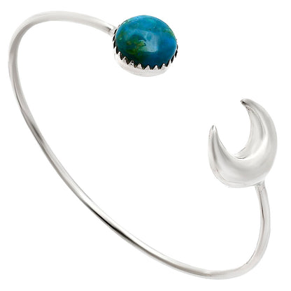 Premium Crescent Moon Azurite Chrysocolla Cuff Bangle Bracelet B-1046 58-EB10579