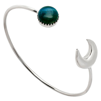 Premium Crescent Moon Azurite Chrysocolla Cuff Bangle Bracelet B-1046 58-EB10580