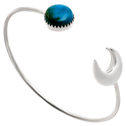 Premium Crescent Moon Azurite Chrysocolla Cuff Bangle Bracelet B-1046 58-EB10581