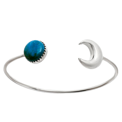Premium Crescent Moon Azurite Chrysocolla Cuff Bangle Bracelet B-1046 58-EB10581