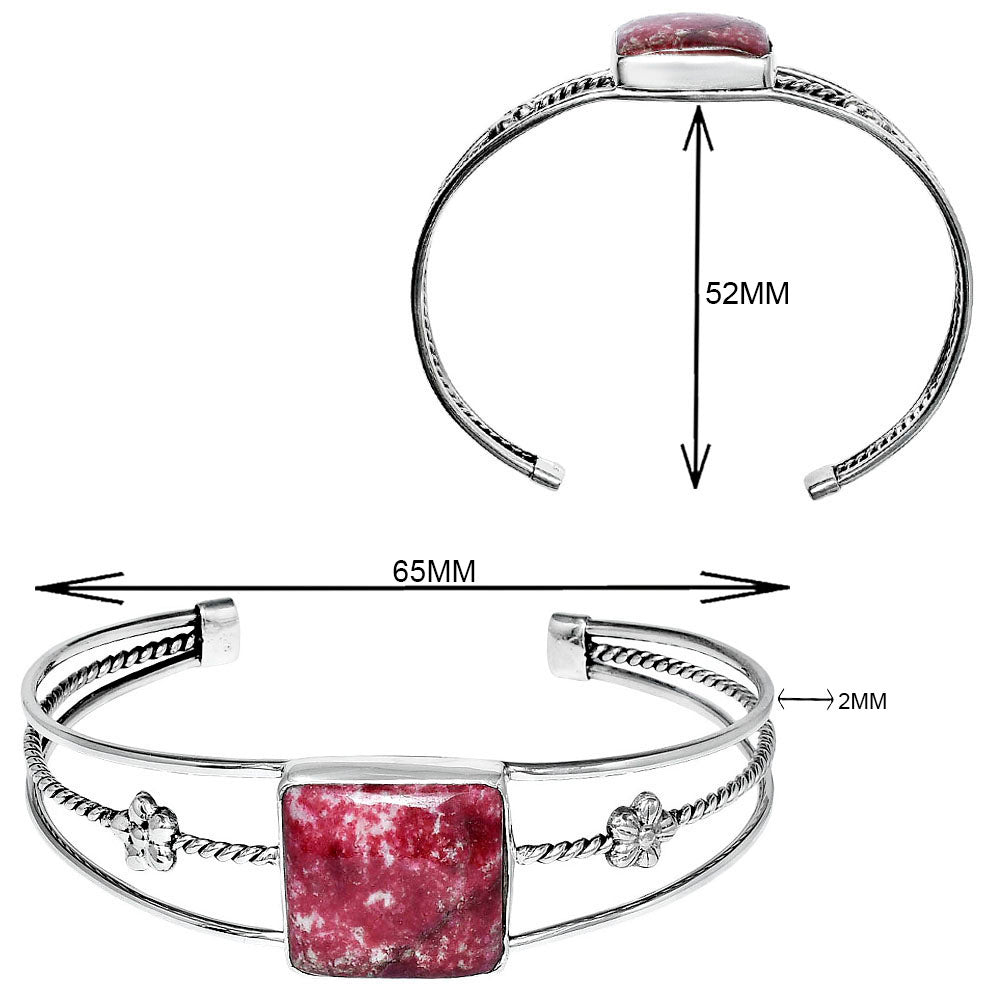 Premium Quality Pink Thulite - Norway Cuff Bangle Bracelet B-1012 58-EB10587