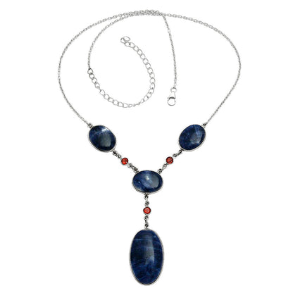 Premium Quality Sodalite & Garnet Necklace N-1023 58-EN10171