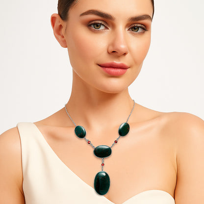 Premium Quality Blood Stone - India & Garnet Necklace N-1023 58-EN10172