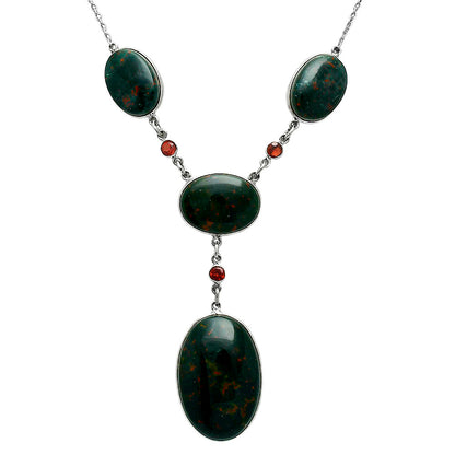 Premium Quality Blood Stone - India & Garnet Necklace N-1023 58-EN10173