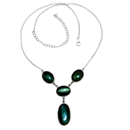Premium Quality Natural Obsidian Eye Necklace N-1013 58-EN10176