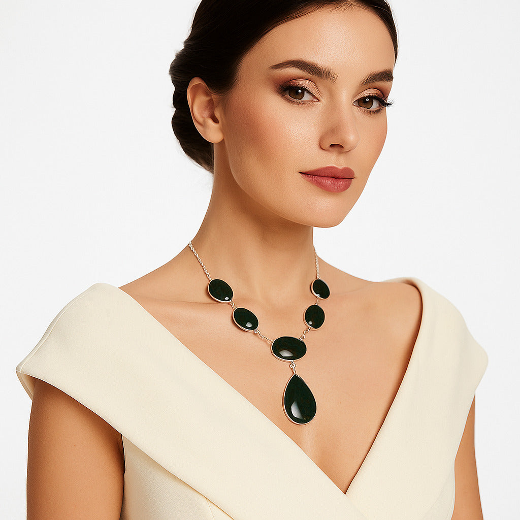 Premium Quality Blood Stone - India Necklace N-1013 58-EN10178