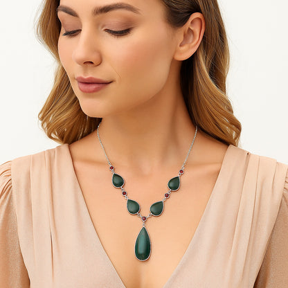 Premium Blood Stone - India & Garnet Necklace N-1022 58-EN10194