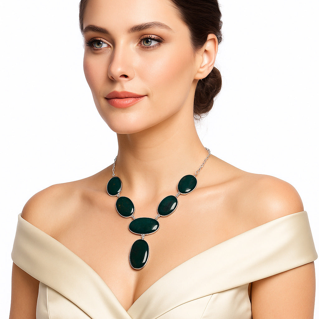 Natural Blood Stone - India Necklace N-1014 58-EN10199