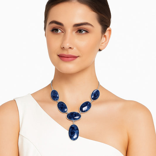 Natural Sodalite Necklace N-1013 58-EN10201