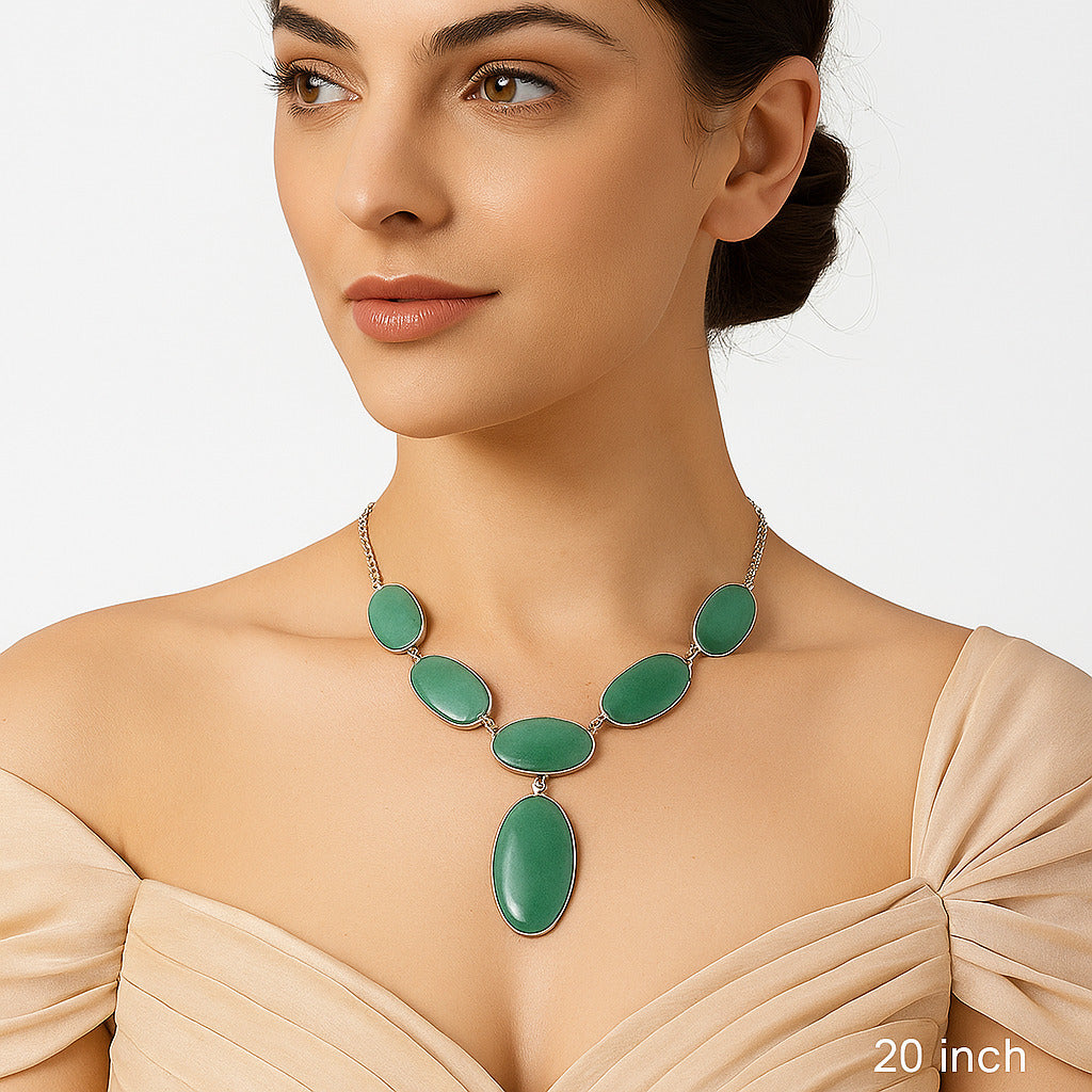Natural Green Aventurine Necklace N-1013 58-EN10202