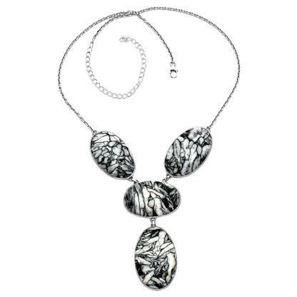 Natural Pinolith Stone Necklace N-1013 58-EN10204