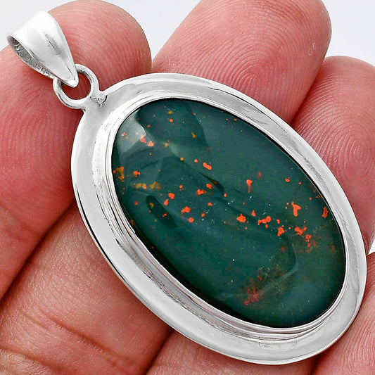 Premium Quality Natural Blood Stone Pendant P-1076 58-EP10714