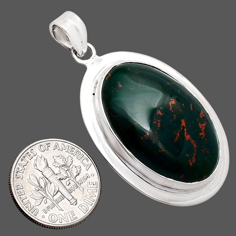 Premium Quality Natural Blood Stone Pendant P-1076 58-EP10716