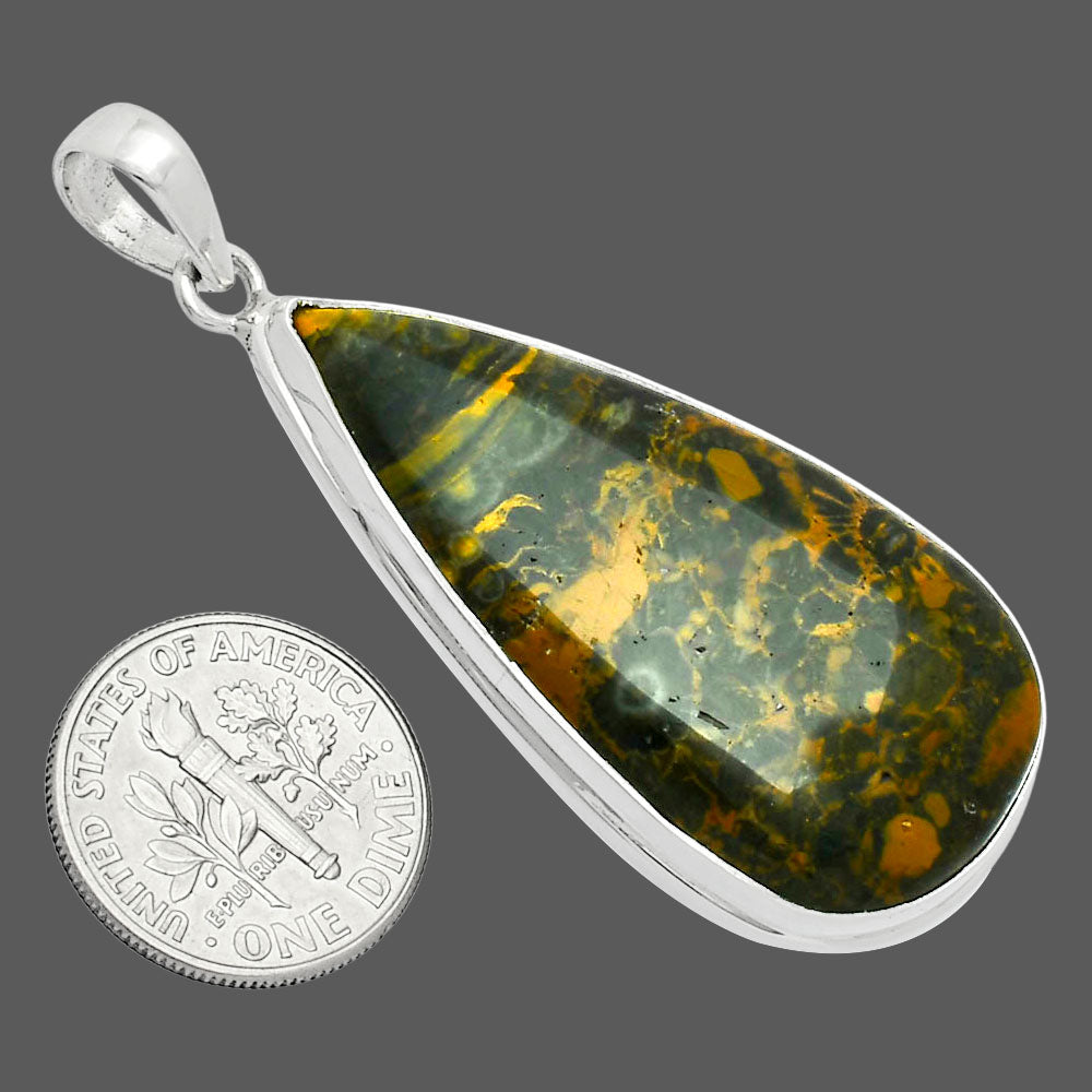 Premium Quality Turkish Rainforest Chrysocolla Pendant P-1124 58-EP10726