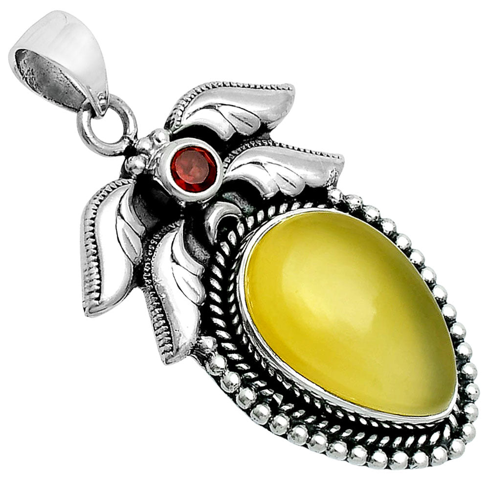 Premium Quality Yellow Onyx & Garnet Pendant P-1740 58-EP10733