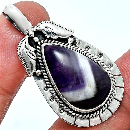 Premium Quality Chevron Amethyst Pendant P-1568 58-EP10742