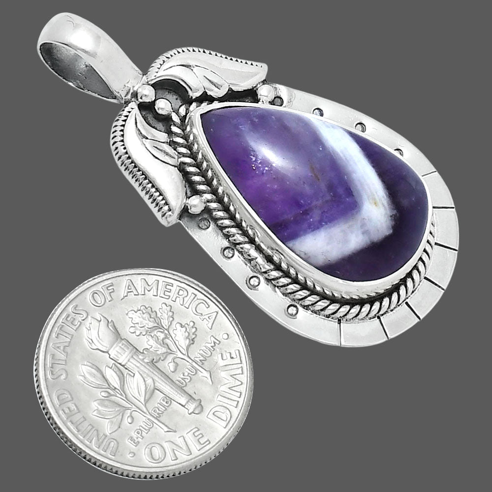 Premium Quality Chevron Amethyst Pendant P-1568 58-EP10742