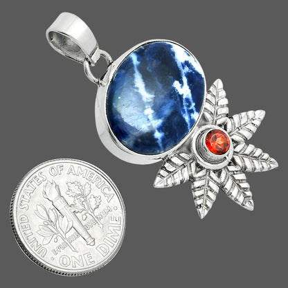 Premium Quality Sodalite & Garnet Pendant P-1425 58-EP10748
