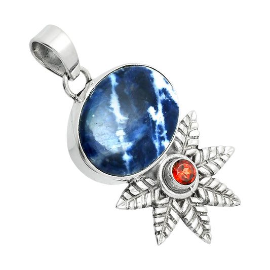 Premium Quality Sodalite & Garnet Pendant P-1425 58-EP10748