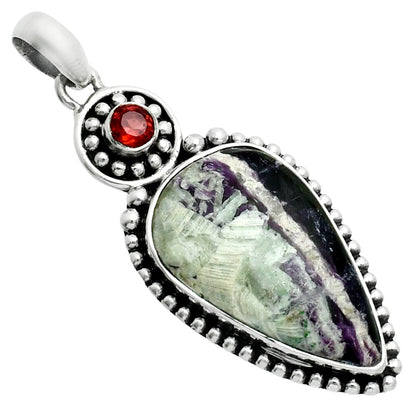 Premium Quality Kammererite - Finland & Garnet Pendant P-1500 58-EP10757