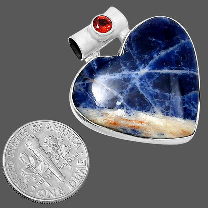 Premium Heart Sodalite & Garnet Pendant P-1300 58-EP10811