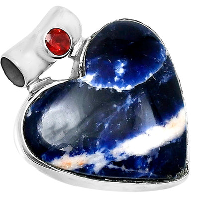 Premium Heart Sodalite & Garnet Pendant P-1300 58-EP10815