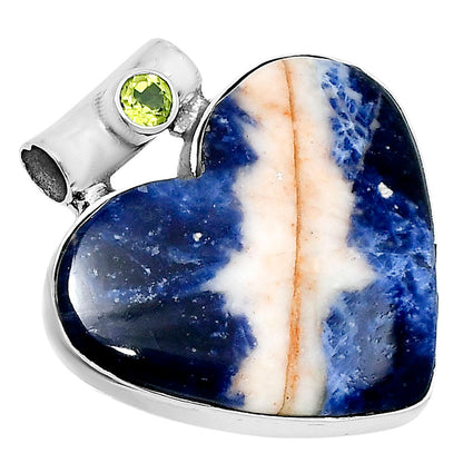 Premium Heart Sodalite & Peridot Pendant P-1300 58-EP10816
